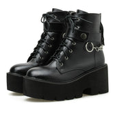 Platform - Soled Martin Boots Side Zipper Handsome Ankle Boots
